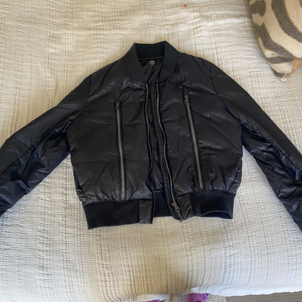 Alo Women's Black Bomber Jacket